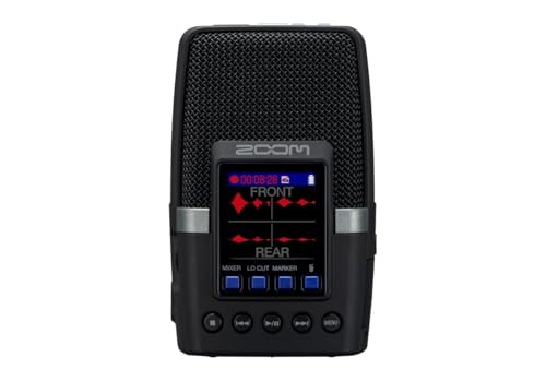Zoom H2essential Multi-Mic Handy Recorder with 3 Integrated Microphones for 9 Recording Modes, Surround Recording, 32-bit 96 KHz, Video podcasts, Live Streams, Music, Audio Control Guide, Black