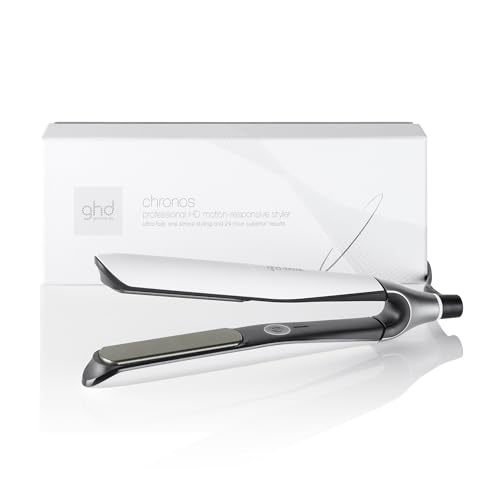 ghd Chronos Styler ― 1" Hair Straightener, 3X Faster HD Motion-Responsive Styler for One Stroke High-Definition Results That Last 24hrs, 85% More Shine, 2X Less Frizz, No Heat Damage ― White