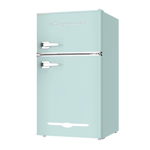 Frigidaire EFR840 Retro Mini Fridge with Freezer & Side Bottle Opener - Small 2 Door Refrigerator for Office Bar or College Dorm Room - 3.2 Cu Ft, Mint