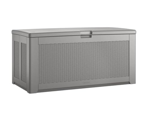 Rubbermaid Extra Large Resin Outdoor Storage Deck Box (134 Gal), Weather Resistant, Gray, Deck Organization for Home/Backyard/Pool Chemicals/Toys/Garden Tools/Porch/Patio Cushions