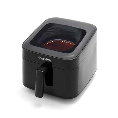 GreenPan Cyclone 7QT 12-in-1 Air Fryer, XL Easy View Window, 400 °F in 4 Seconds, Digital Touch Screen Presets, Ceramic Nonstick PFAS-Free Basket, Shake Reminder, Adjustable Temp & Time Control