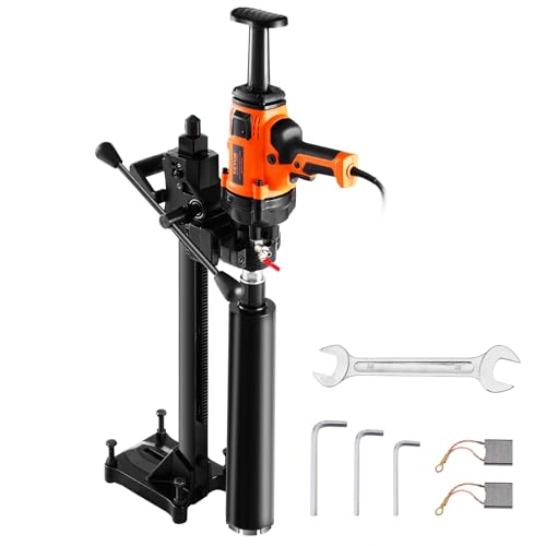 VEVOR 2 in1 Handheld and Stand-mount Core Drill, 0.8-6.3in Drilling Diameter Core Drill Rig with Stand and Core Drill Bit, 2000W Concrete Core Drill For Corner Operation and Large-scale projects