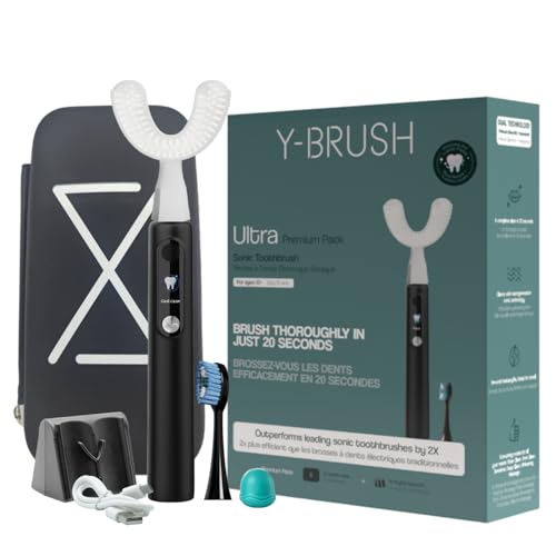 Y-Brush Ultra Premium - Sonic Toothbrush - USB-C Rechargeable, Travel Case, 6 Cleaning Modes