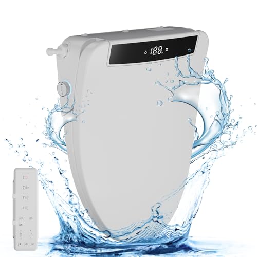 HAWKROWN Bidet Toilet Seat, Heated Toilet Seat Elongated, Electric Bidet with Warm Water and Dryer, 3 Cleaning Mode, Self-Clean Stainless Steel Nozzle, LED Display, Night Light, Slow Close Lid