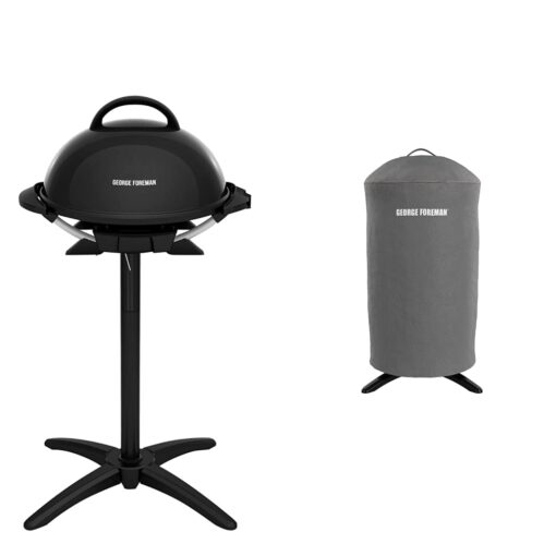 George Foreman Indoor/Outdoor Electric Grill (15-Serving) and George Foreman GFA0240RDCG Round Grill Cover