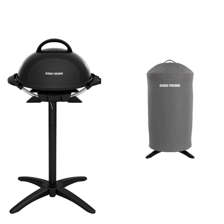 George Foreman Indoor/Outdoor Electric Grill (15-Serving) and George Foreman GFA0240RDCG Round Grill Cover