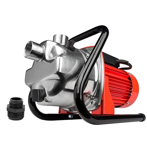Red Lion RJSE-75SS 115 Volt, 3/4 HP, 11 GPM Stainless Steel Sprinkler Utility Pump with 8-ft. Cord, Red, 614432