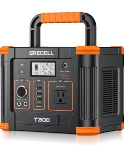 Portable Power Station 300W (Peak 600W), GRECELL 288Wh Solar Generator with 60W USB-C PD Output, 110V Pure Sine Wave AC Outlet Backup Lithium Battery for Outdoors Camping Travel Hunting Home Blackout