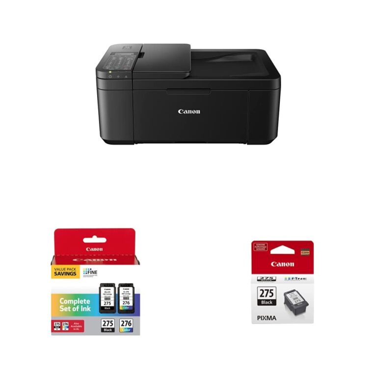 Canon PIXMA TR4720 All-in-One Wireless Printer - Home Use, Auto Document Feeder, Mobile Printing, Built-in Fax - Black & Canon PG-275/CL-276 Multi Pack & PG-275 Black Ink Tank