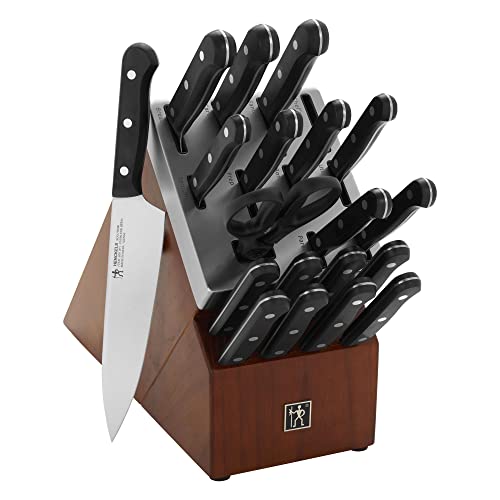 HENCKELS Solution Razor-Sharp 20-pc Self Sharpening Knife Block Set, Chef Knife, Bread Knife, Steak Knife, German Engineered Informed by 100+ Years of Mastery, Stainless Steel