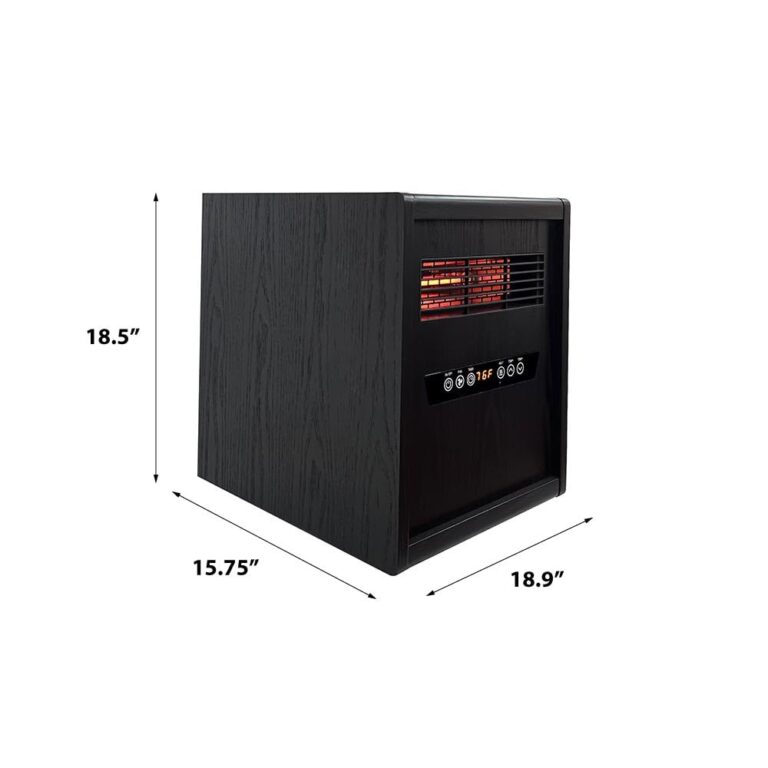 Modern Ember Portable Rolling Infrared Space Heater with LED Touchscreen and Remote Control | 12h Timer | 1500w Quick Heating for Indoor Use | Black Oak Wood - Image 7