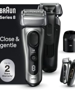 Braun Series 8 Electric Shaver, Shaving Kit with 4+1 Shaving Elements, Precision Long Hair Trimmer, SmartCare Center, PowerCase