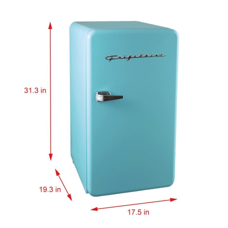 FRIGIDAIRE EFR372-BLUE 3.2 Cu Ft Blue Retro Compact Rounded Corner Premium Mini Fridge - Image 4