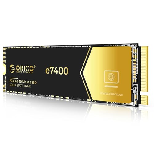 ORICO 2TB NVMe SSD PCIe 4.0- Up to 7400MB/s, M.2 SSD 2280 PCIe 4.0X4 Internal Solid State Drive SSD, Fast Heat Dissipation, Compatible with macOS Windows for Gamers and Creators-e7400