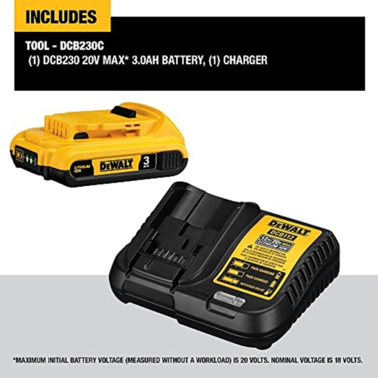 DEWALT 20V MAX Battery Pack with Charger, 3-Ah (DCB230C), Black 20V MAX* Jobsite Fan, Tool Only - Image 5