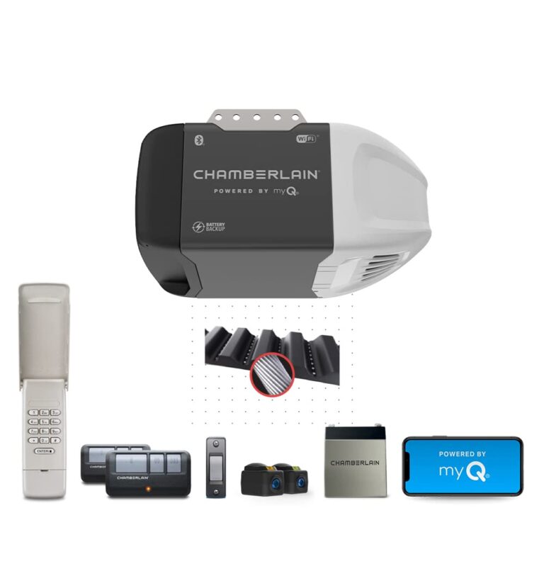 CHAMBERLAIN B2215T Garage Door Opener with Battery Backup, Black