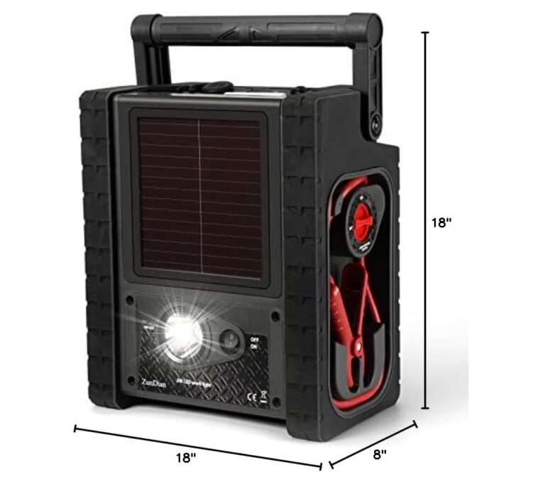 ZunDian ZD-529 Solar Portable Power Station 2000 Amps Jump Starter, 260 PSI Air Compressor, 12V Car Battery Charger with 400W Inverter Dual AC/DC/USB Output, Emergency Backup Power with Flashlights - Image 2
