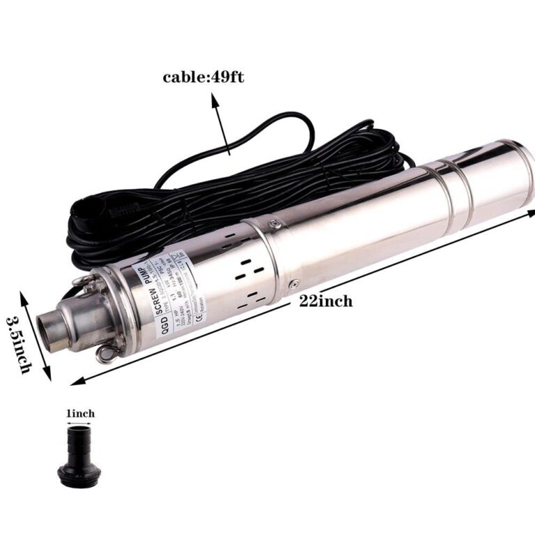 ZYIY 3.5" Deep Well Pump 1.5hp Screw Well Pump Submersible Well Water Pump 220-240V/60Hz Max.Head 120M/394ft Flow 11GPM Rotary Vertical Centrifugal Well Pump for Home Garden Agricultural,Pump for Well - Image 6