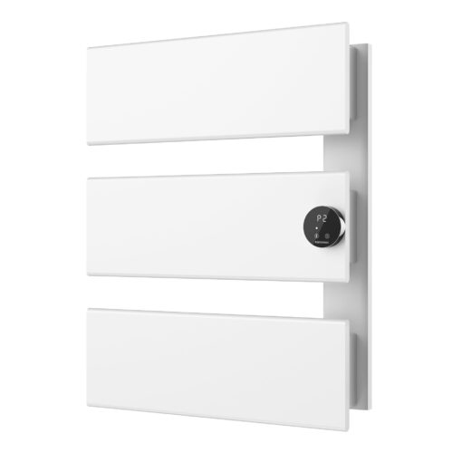 K&KALONZO Electric Towel Warmer, 18.35" W x 22.8" H Wall-Mounted Towel Heater with Built-in Timer, Waterproof Aluminum Towel Warmer for Bathroom, Support Plug-in and Hardwired, White, K3-R-W
