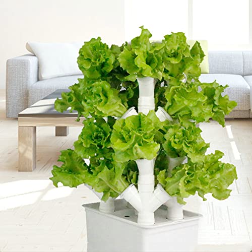 BEESOM Garden Hydroponic Growing System Vertical Tower, 2/3/4 Columns Hydroponic Growing Kit, Vegetable Plant Tower Gift for Gardening Lover - Home Grow Lettuce,Herbs,Veggies & Fruit,16Holes