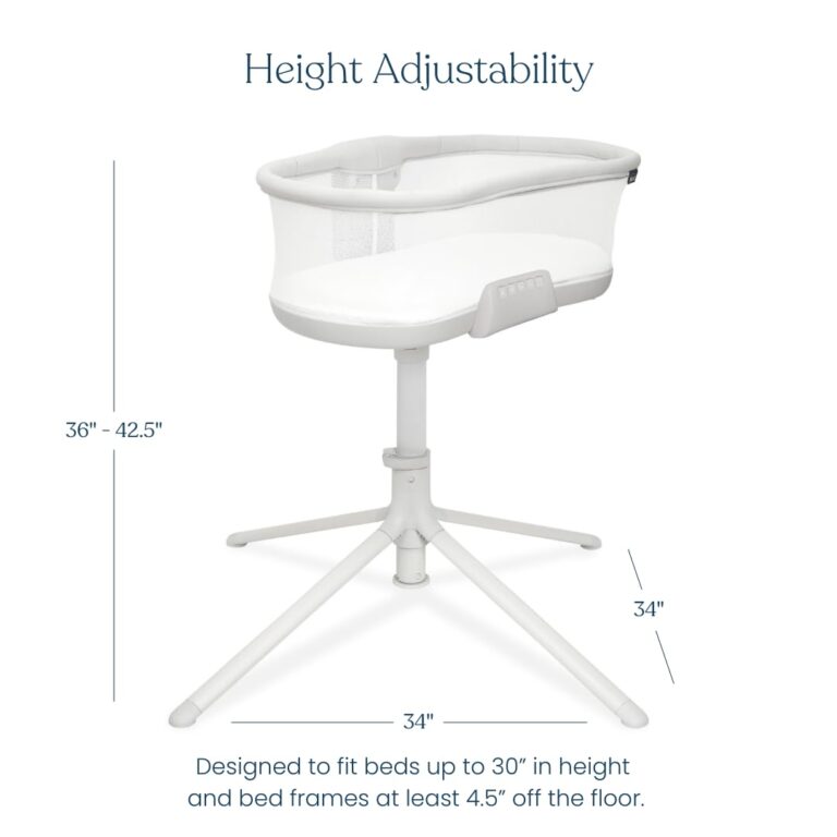HALO BassiNest Soothing Swivel Sleeper 3.0S – Over-Bed Baby Bassinet with 360 Rotation, Adjustable Height, Breathable Mesh, Calm Sounds & Vibrations, Safe Close Sleeping, Lowering Wall for Easy Access - Image 2