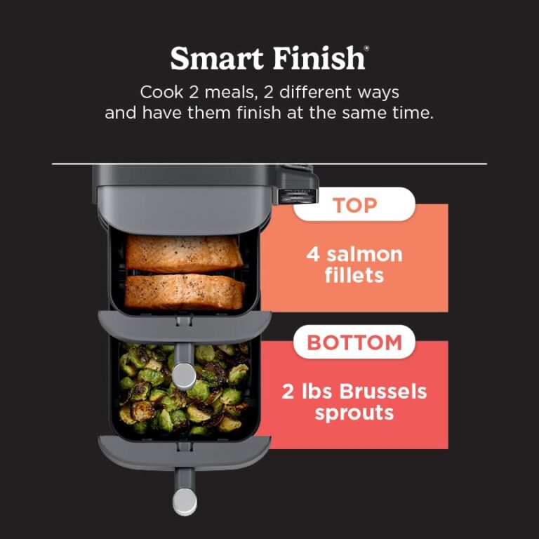 Ninja DoubleStack XL Smart 2-Basket Air Fryer, Smart Cook System, DoubleStack Technology Cook 4 Foods at Once, Space Saving Design, 10 QT, 6-in-1, Smart Finish & Match Cook, Air Fry, Broil, Bake SL451 - Image 11