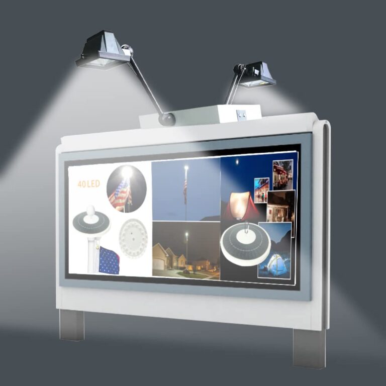 Solar Billboard Light ，Metal Aluminum Lamp Heads,12W 12000AMH Li-on Battery, 60 LED Super Bright Llight, Used for Real Estate Signs, Commercial, Advertising, Highway Sign Lighting - Image 6
