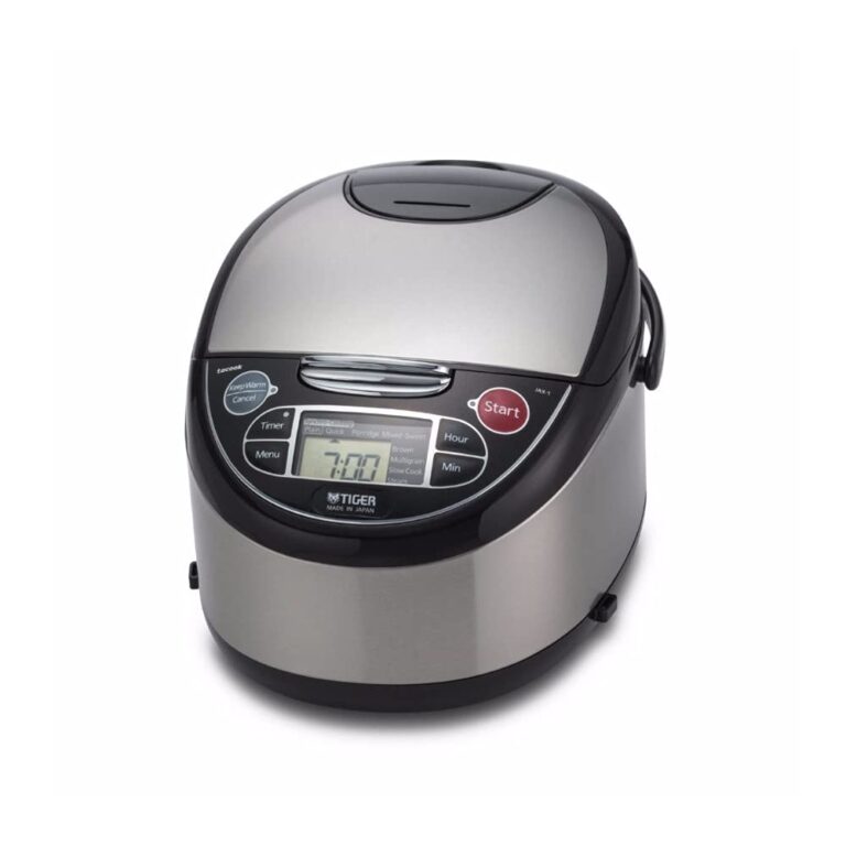 Tiger Corporation JAX-T10U-K 5.5-Cup (Uncooked) Micom Rice Cooker with Food Steamer & Slow Cooker, Stainless Steel Black