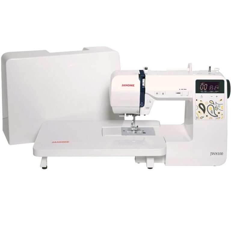 Janome JW8100 Fully-Featured Computerized Sewing Machine with 100 Stitches, 7 Buttonholes, Hard Cover, Extension Table and 22 Accessories - Image 6
