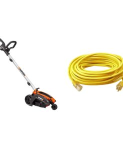 Worx Edger Lawn Tool Electric Lawn Edger (WG896) and Southwire 100 ft Outdoor Extension Cord (02589SW)