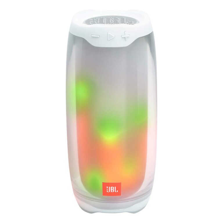 JBL Pulse 4 - Portable Bluetooth Speaker with 360 degrees LED lights, powerful sound and deep bass, IPX7 waterproof, 12 hours of playtime, JBL PartyBoost for multiple speaker pairing (White) - Image 7