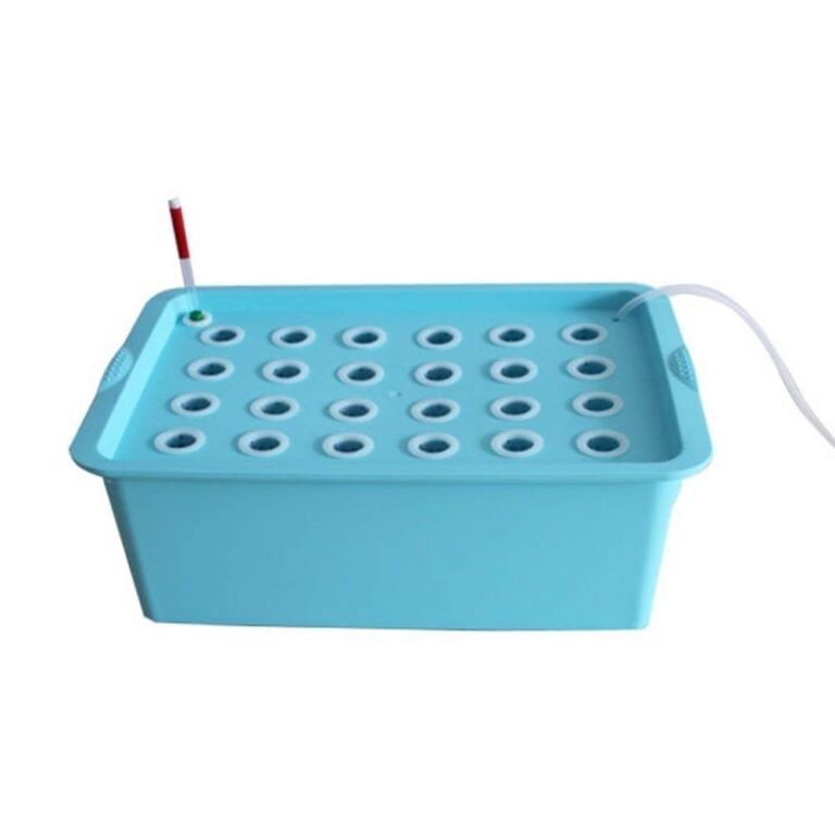 UGD8TQR Gardening Planting Tools 1 Set Plant Site Hydroponic System 24 Holes Indoor Garden Cabinet Box Soilless Seedling Grow Kit Bubble Planters Nursery Pots (Color : Blue) (Grey) - Image 3