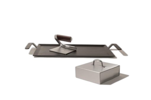 Made In Cookware - Carbon Steel Griddle and Grill Press Set with Half Lid - (Like Cast Iron, but Better) - Professional Cookware - Crafted in Sweden - Induction Compatible