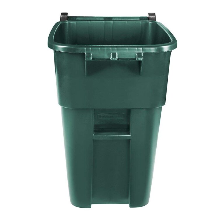 Rubbermaid Commercial Products BRUTE Rollout Heavy-Duty Wheeled Trash/Garbage Can, 50-Gallon, Dark Green, for Restaurants/Hospitals/Offices/Warehouses/Garage - Image 3