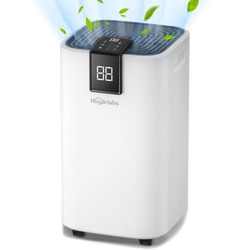 HOGARLABS 16L Dehumidifiers for Home Damp, Intelligent Dehumidifier with Continuous Drainage, 24hr Timer Auto-off, Laundry Drying Dehumidifier Ideal for Home, Bedroom, Bathroom, Basement