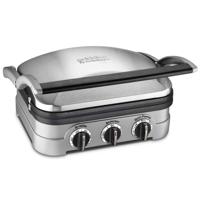 Cuisinart 8-Cup Rice Cooker, Silver and Panini Press by , Stainless Steel Griddler, Sandwich Maker & More, 5-IN-1, GR-4NP1 - Image 4