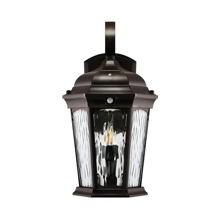Euri Lighting EFL-130W-MD Flickering Flame Lantern, Water Glass, with Integrated Security Light (3000K), Photocell and Motion-Sensor (Dusk-to-Dawn), Oil Rubbed Bronze Housing (Pack of 2) - Image 3