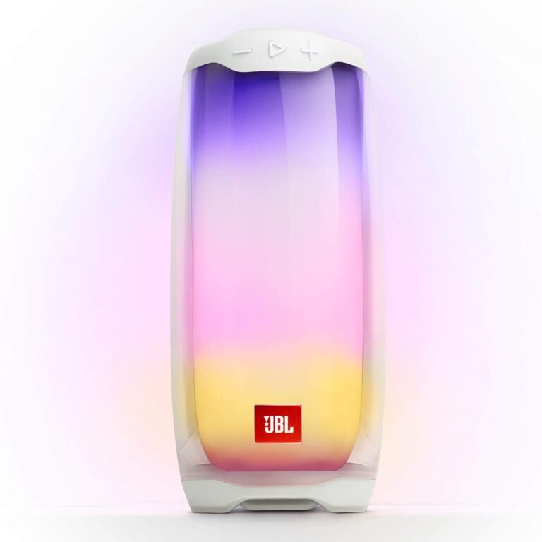 JBL Pulse 4 - Portable Bluetooth Speaker with 360 degrees LED lights, powerful sound and deep bass, IPX7 waterproof, 12 hours of playtime, JBL PartyBoost for multiple speaker pairing (White) - Image 2
