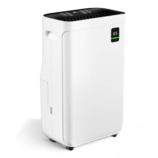 Fierscial 5000 Sq.Ft Dehumidifier for Basement, 80 Pints Quiet Dehumidifiers for Home, Large Room, Bedroom with Drain Hose, 1.7Gallon Water Tank, Smart Humidity Control & Display, 4 Operation Modes