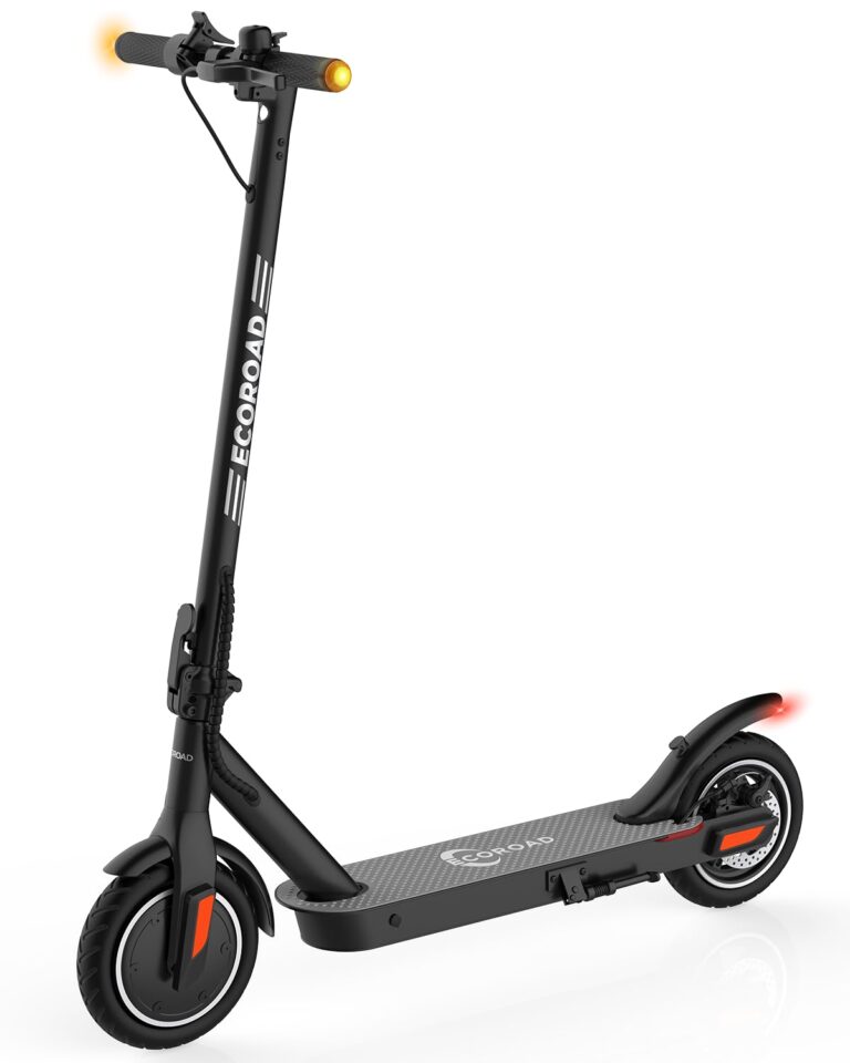 ECOROAD Electric Scooter EC6, 400W Peak Motor & 19 MPH Adults Commuting Scooters, 15 Miles Long Range Electric Kick Scooters, 8.5" Pneumatic Tires Lightweight Foldable E-Scooter with Turn Signals