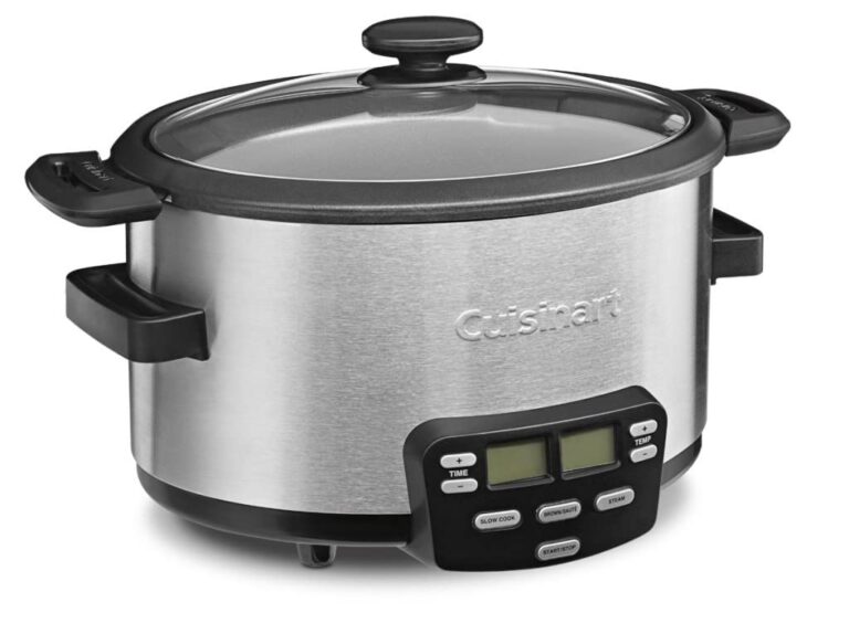 Cuisinart MSC-400 3-In-1 Cook Central 4-Quart Multi-Cooker: Slow Cooker, Brown/Saute, Steamer, Silver & CRC-400P1 4 Cup Rice Cooker, Stainless Steel Exterior - Image 6