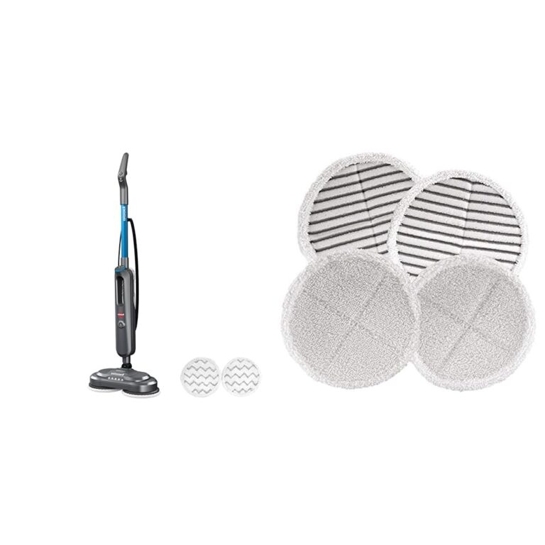 Bundle of BISSELL SpinWave SmartSteam Scrubbing Steam Mop with Rotating Mop Pads + Bissell 2124 Spinwave Mop Pad Kit Replacement Pads, White