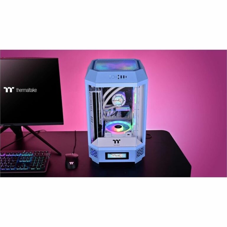 Thermaltake Tower 250 Hydrangea Blue Mini-ITX Mini Tower; 2x120mm CT Fans Included; 360mm Radiator Support; 360mm GPU Clearance; Dual Chamber; CA-1Z9-00SFWN-00 - Image 7