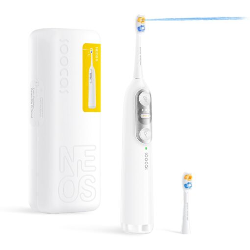 Soocas NEOS II - Sonic Electric Toothbrush and Water Flosser, Cordless Oral Irrigator, Electric Toothbrush for Adults, Portable Water Flosser, Superior Plaque Removal, Pearl White