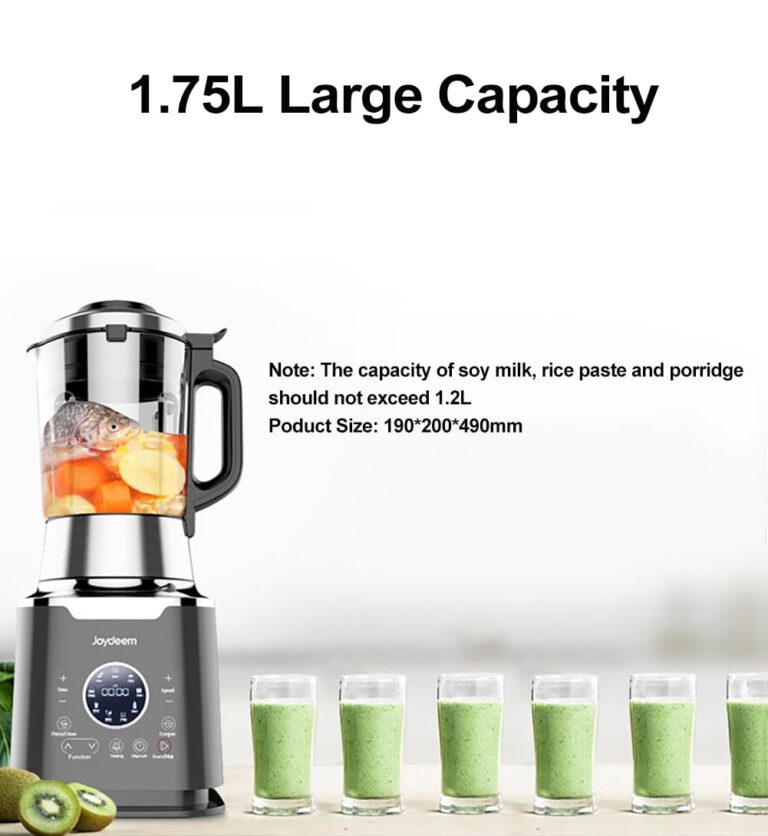 Joydeem Cooking Blender JD-D16, Hot and Cold Blender for Soy Milk & Juice, Soup Maker with Stew Pot, 1.75L(59 Oz), 1200W, Black - Image 2