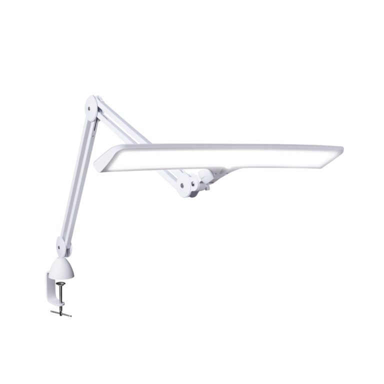 Daylight Company Lumi Task Lamp,+95 CRI, 4000 Lux,Craft Light, Super Bright Desk Lamp, Touch Dimmable, 2 Brightness Levels, Ideal Table Light, Drawing Lamps - Metal - 15 W