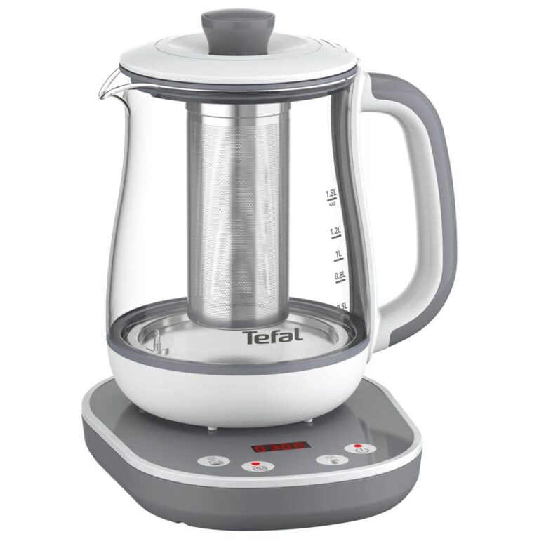 Tefal Tastea Tea Maker, 8 Temperature Settings, 1.5L Capacity, Removable Stainless Steel Tea Basket, Keep Warm, Durable Glass Body, 360° Freestanding Base BJ551B10