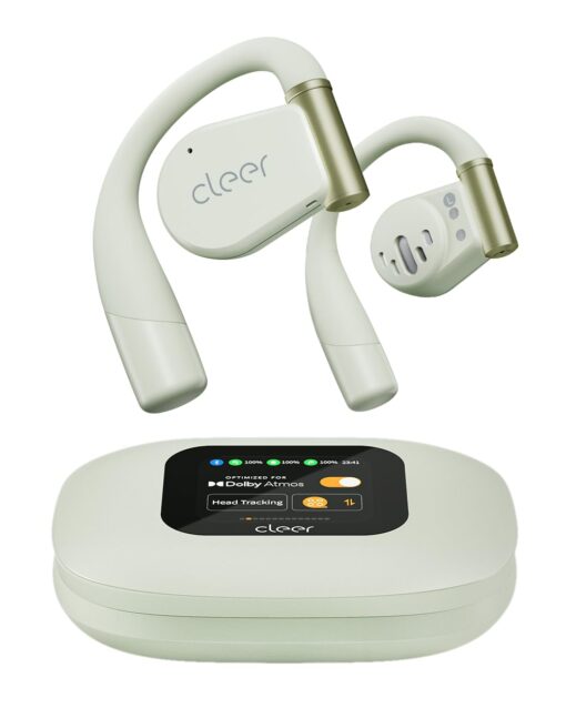 Cleer ARC 3 Open Ear Headphones - Dolby Audio, Snapdragon Sound True Wireless Earbuds, 50Hr Battery, Bluetooth 5.4, IPX 7, Multi-Point, Smart Controls, Wireless Charging Smart Case, Comfort Fit, Green