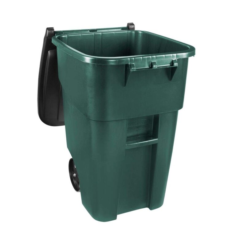 Rubbermaid Commercial Products BRUTE Rollout Heavy-Duty Wheeled Trash/Garbage Can, 50-Gallon, Dark Green, for Restaurants/Hospitals/Offices/Warehouses/Garage - Image 4