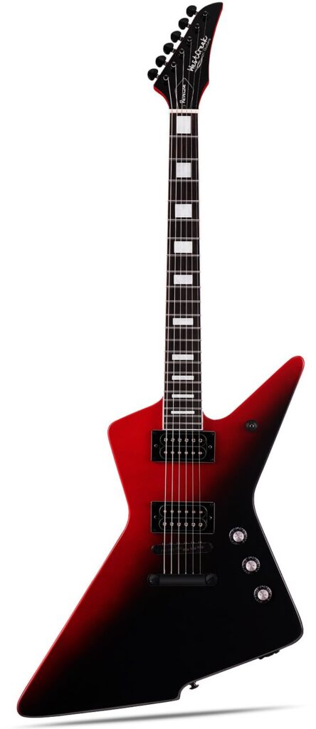 WestCreek Revenge Solid Body Electric Guitar, Heavy Metal Guitar, Right Handed, Heavy Metal Pickups, Rounded End Jumbo Frets, Bone nut, Rosewood Fretboard, Mahogany Body（Gradient Red）